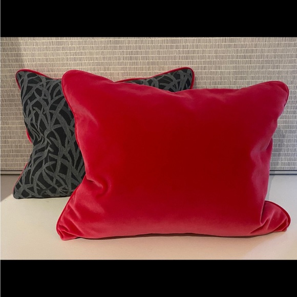 Manuel Canovas Decorative Throw Pillows Navy & Pink S/2 - Picture 3 of 3